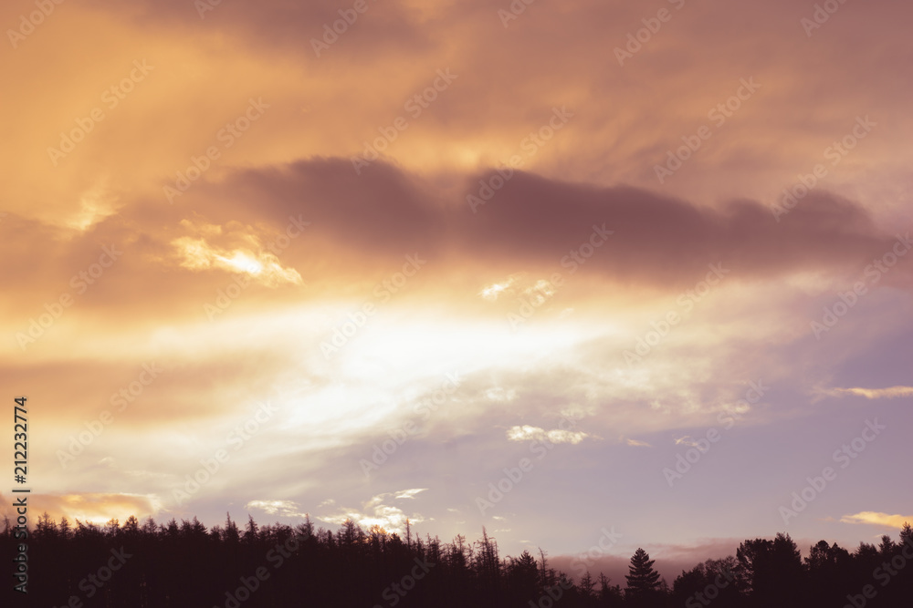 golden twilight cloud sunset sky