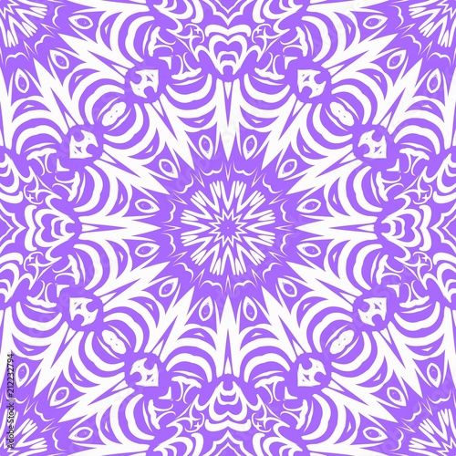 Floral Geometric Pattern with hand-drawing Mandala. Vector super illustration. For fabric, textile, bandana, scarg, print. © Bonya Sharp Claw