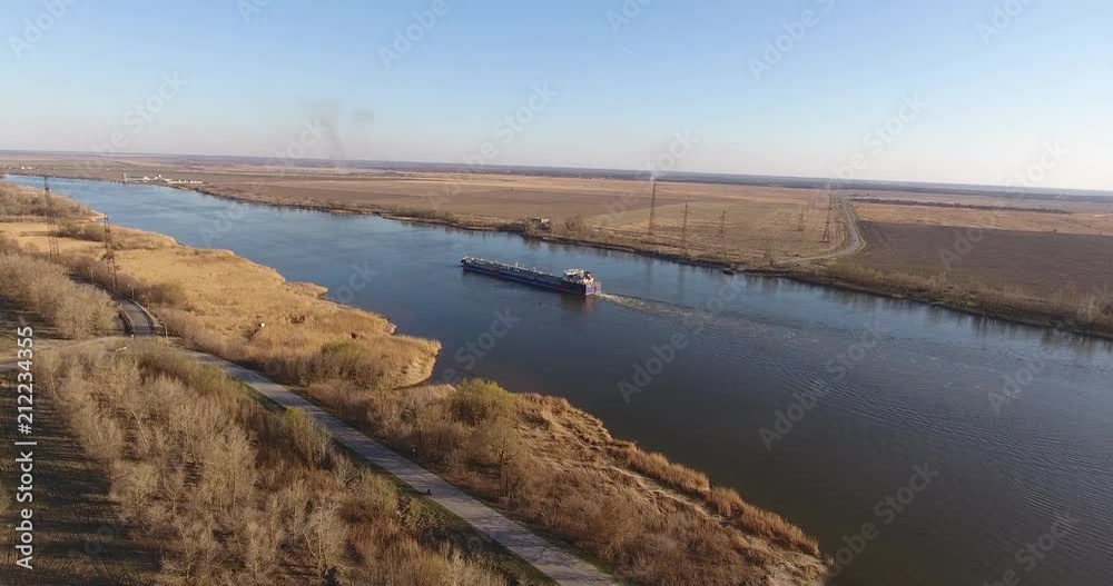 barge. river barge. river