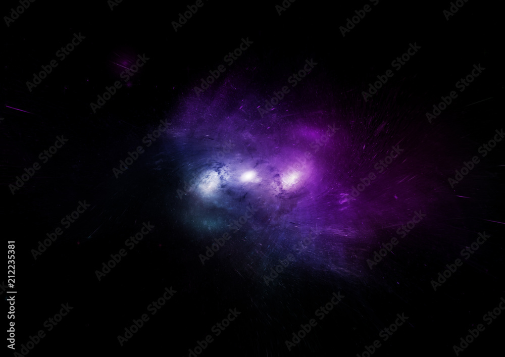 Stars, dust and gas nebula in a far galaxy Stars, dust and gas nebula in a far galaxy