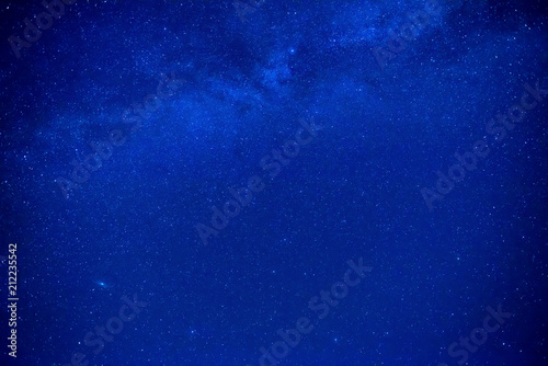 Dark blue night sky with many stars, galaxy background
