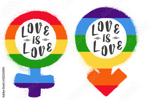 LGBT rights symbol. Gay parade sign