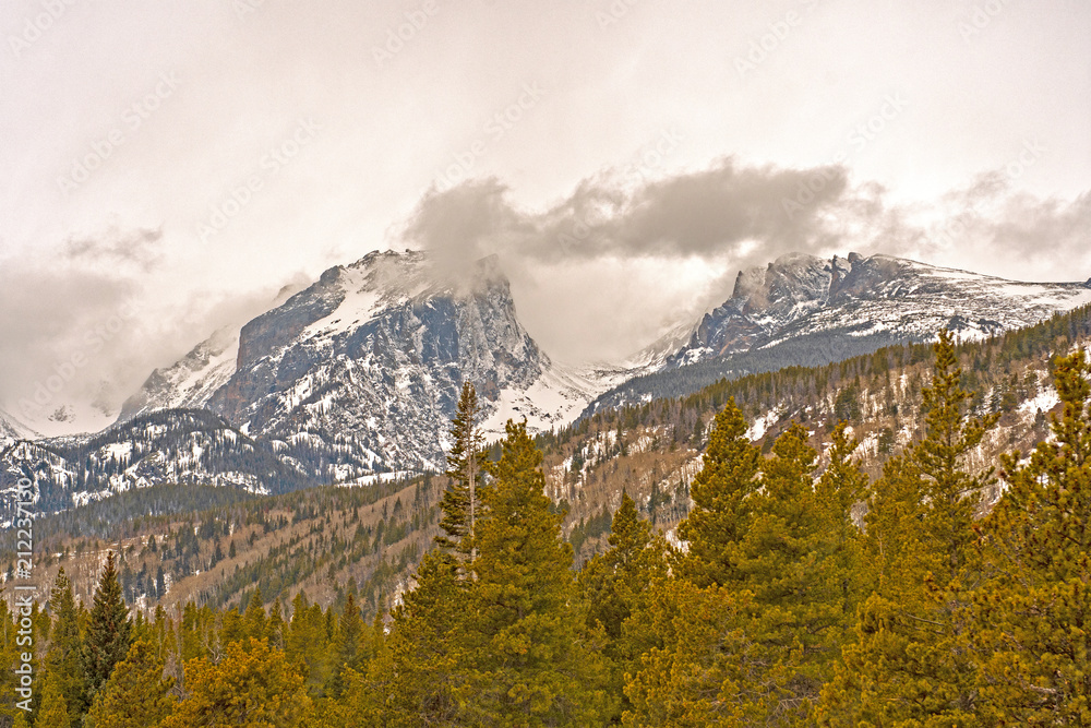 Fototapeta premium Early Spring Storm Clouds Above the Mountains