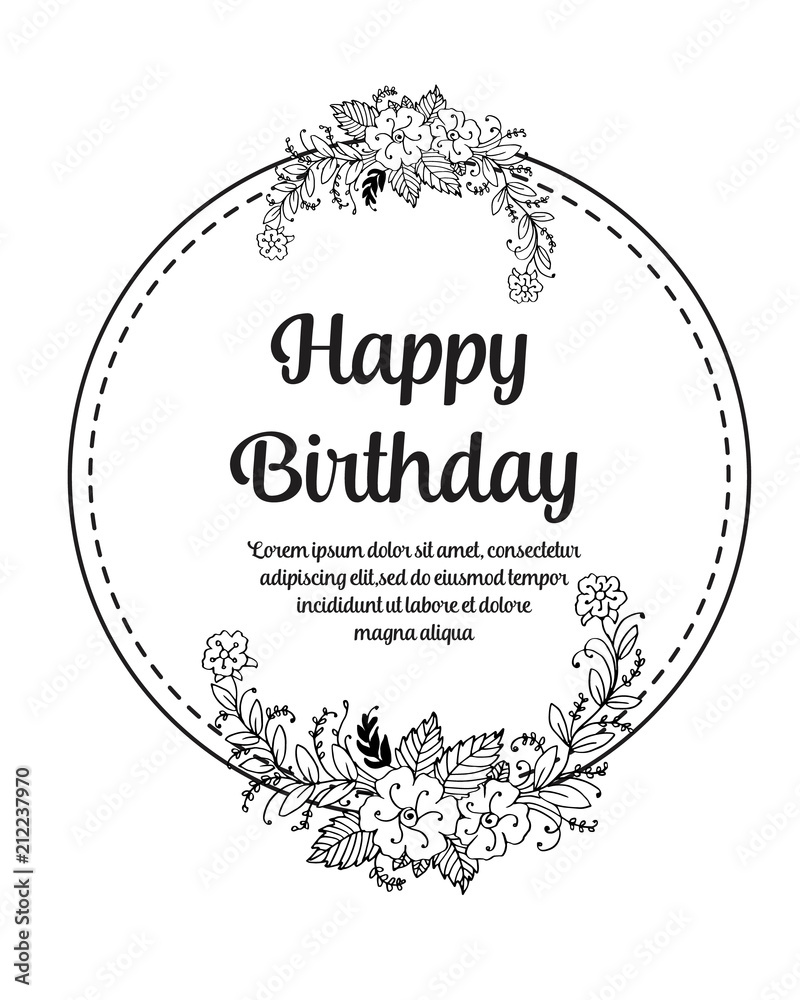 Birthday Card Template Black And White