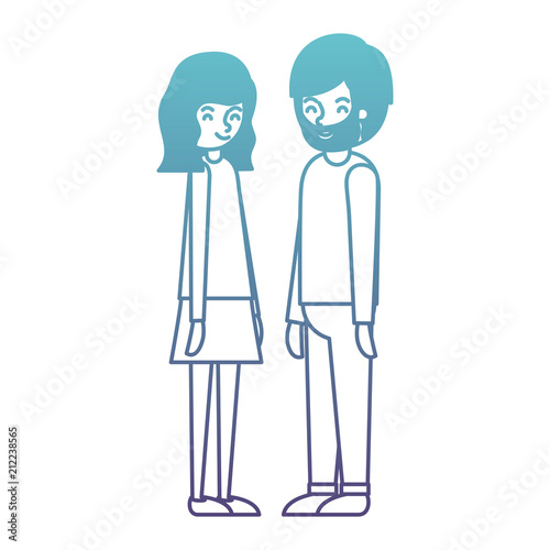 Wallpaper Mural young couple avatars characters vector illustration design Torontodigital.ca