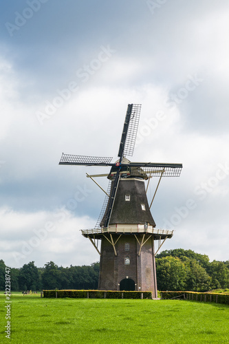 Windmill in Dutch landscape