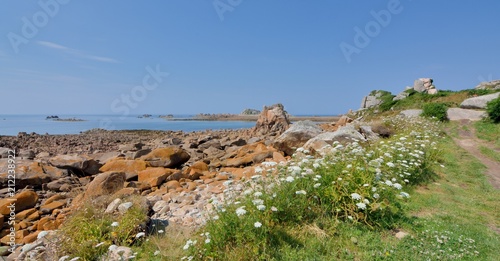 Le sentier côtier à Plougrescant en Bretagne