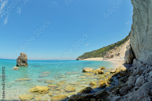 Milos beach on Lefkada island, Greece © icarmen13