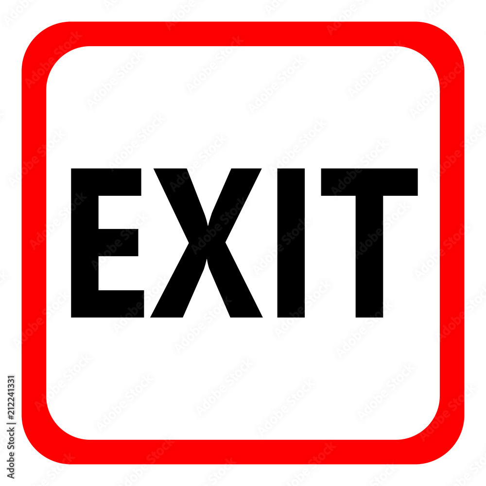 Icon EXIT on white background. Vector illustration. Icon EXIT on white background. Vector illustration.
