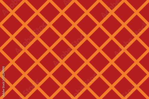 Fabric print. Seamless geometric pattern with intersecting lines, stripes, cell, squares, rectangles. Vector illustration in orange, yellow shades