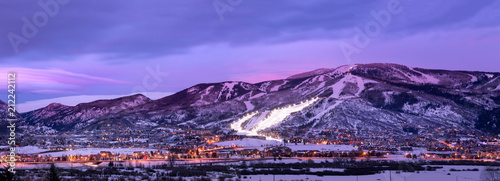 Steamboat Springs at dusk, Colorado, America, USA