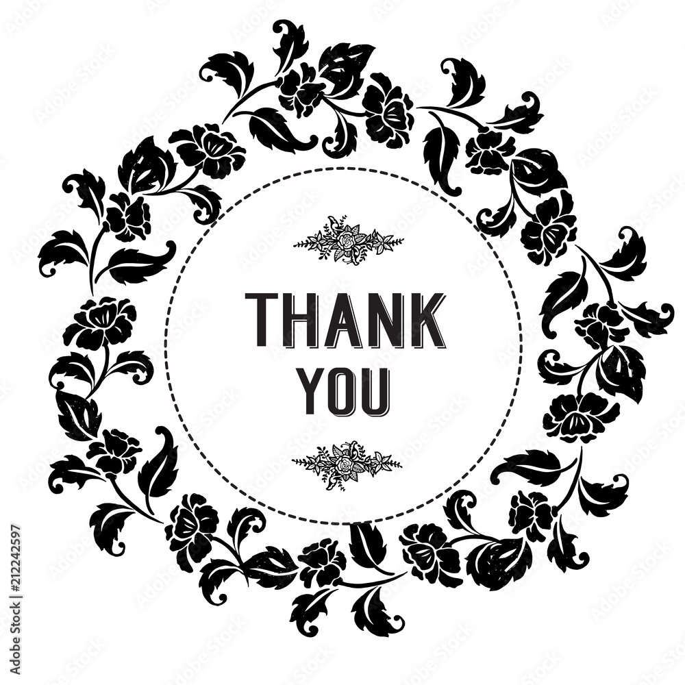 Thank you Cards Template with floral ornament concept. Floral poster Thank you Cards . Vector decorative greeting card or invitation design background