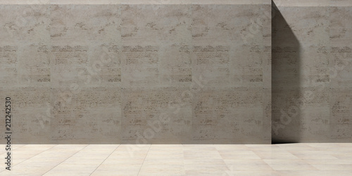 Fototapeta Naklejka Na Ścianę i Meble -  Marble stone wall and floor, copy space. 3d illustration