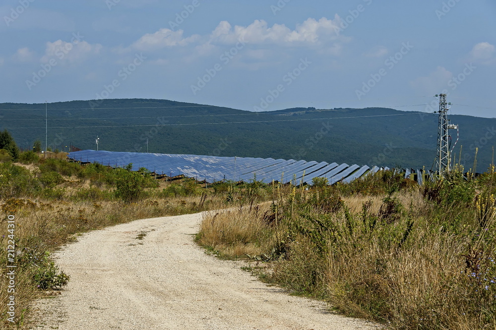 Production of energy through solar collectors in the solar power plant near village Paunovo, Sredna Gora mountain, Ihtiman, Bulgaria 