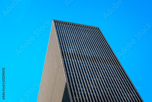 Low angle view of skyscraper against sky in New York City