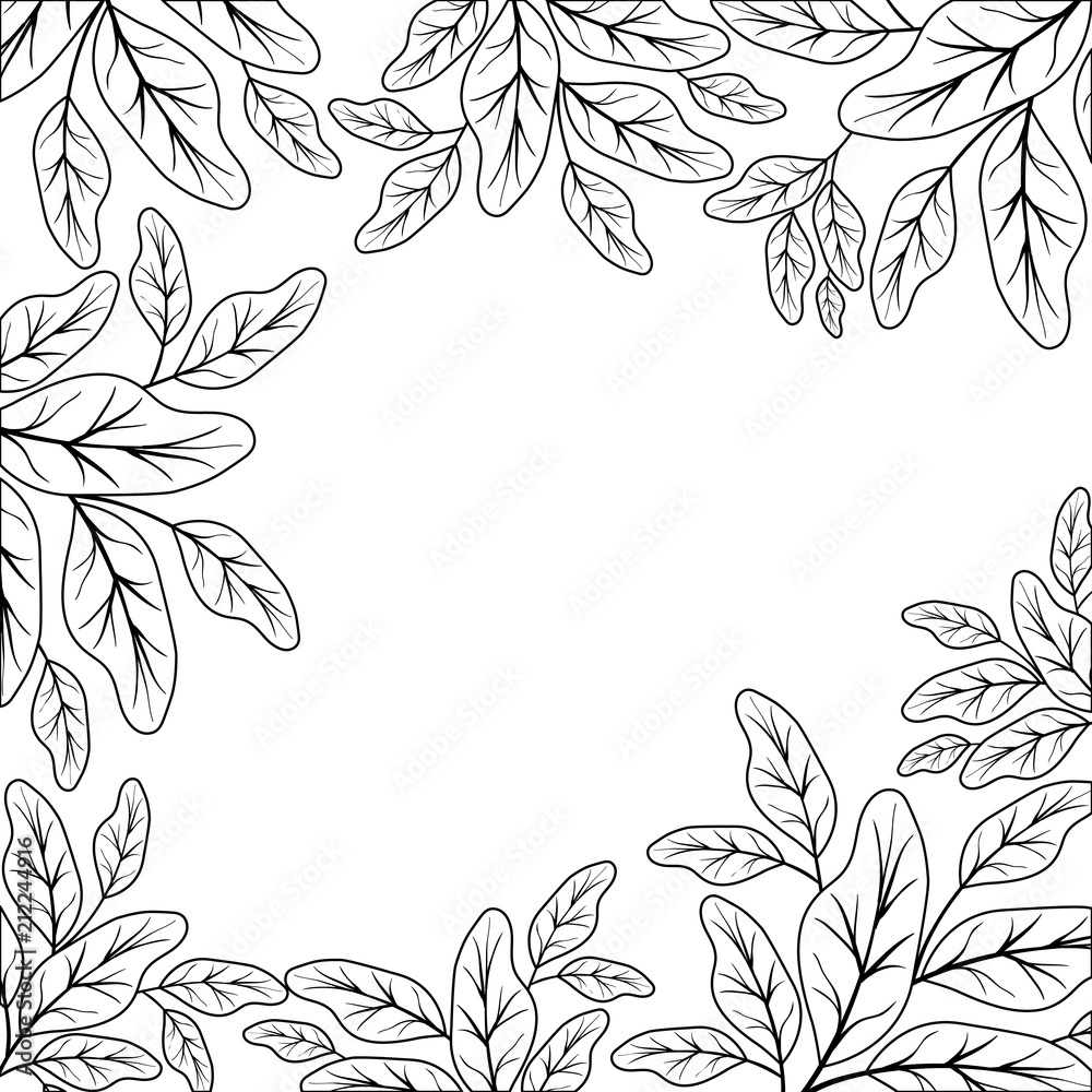 branch with leafs ecology frame vector illustration design branch with leafs ecology frame vector illustration design