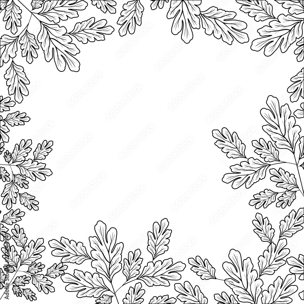 branch with leafs ecology frame vector illustration design branch with leafs ecology frame vector illustration design