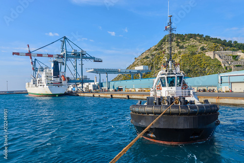 Wallpaper Mural Tug boat with towing rope Torontodigital.ca