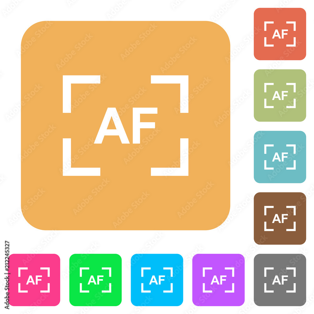 Camera autofocus mode rounded square flat icons Camera autofocus mode rounded square flat icons