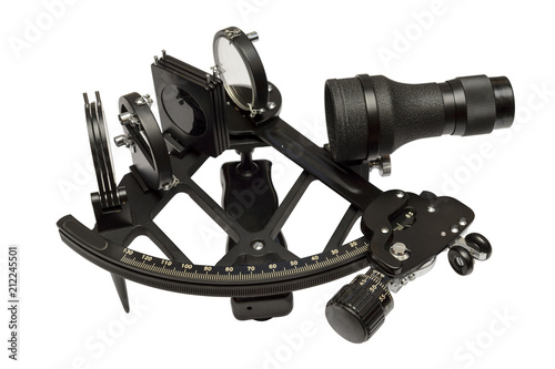 Konstfotografi Nautical sextant isolated on white