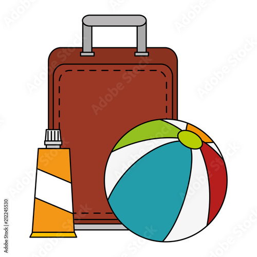 beach balloon with suitcase and bloker photo