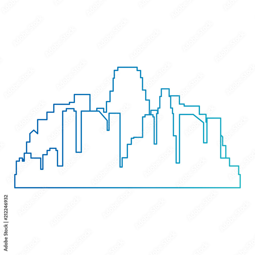 Fototapeta premium cityscape buildings silhouette scene vector illustration design
