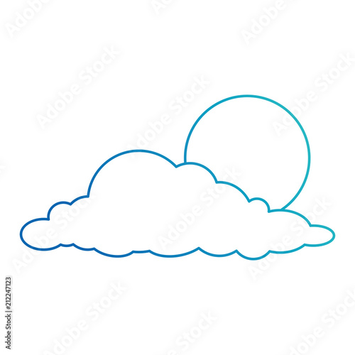 cloud with sun weather icon vector illustration design