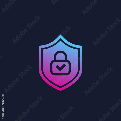 Cybersecurity icon, vector logo