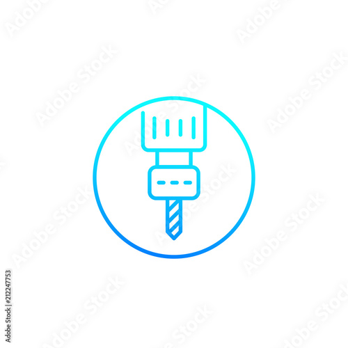 milling machine line vector icon
