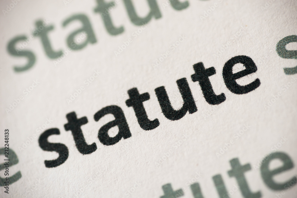 word statute printed on paper macro word statute printed on paper macro