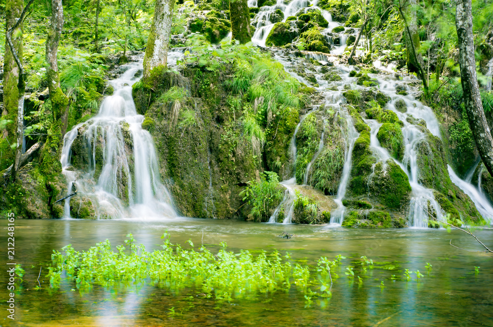 Waterfall in the Plitvice lakes national park Waterfall in the Plitvice lakes national park