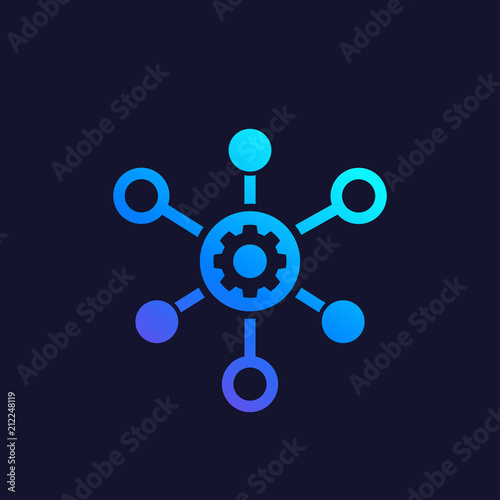 production, technological process icon, vector