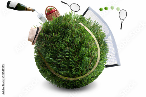 Summer grass tennis concept