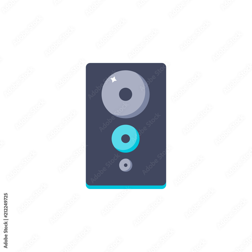 Vector Illustratio. Loudspeaker icon. Isolated music subwoofer in flat style