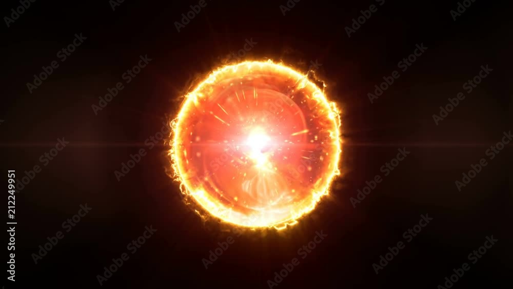 Burning abstract fireball looped