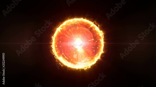 Burning abstract fireball looped photo