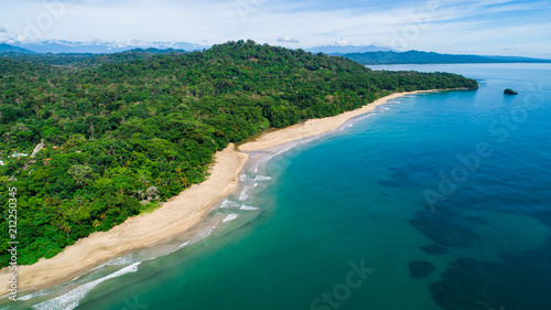 Aerial Image in Costa Rica at the Caribbean close to Puerto Viejo at Cocles Beach photo