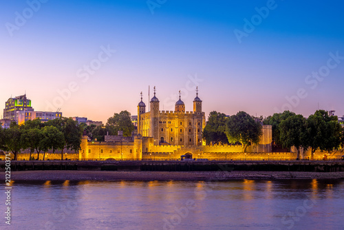 tower of london at night in UK photo