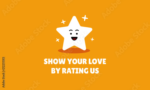 Show your love rating concept. Cute rating star concept. Vector illustration. flat design.