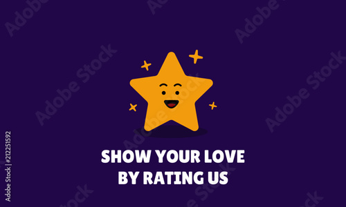 UseShow your love rating concept. Cute rating star concept. Vector illustration. flat design.r rating concept. Review and rate us stars. Business concept for social media. vector illustration