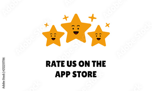 Show your love rating concept. Cute rating star concept. Vector illustration. flat design.