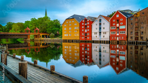 Trondheim city before sunrise. Norway