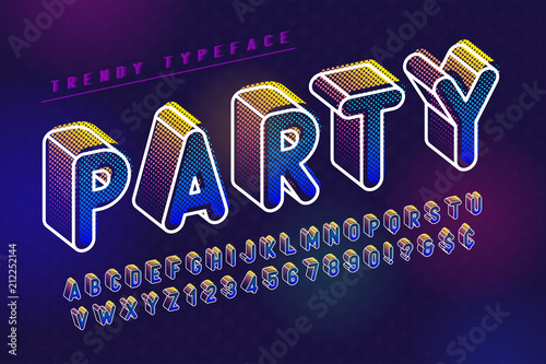Condensed display font popart design, alphabet, letters