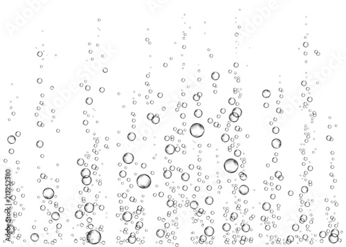 Underwater fizzing air, water or oxygen  bubbles.