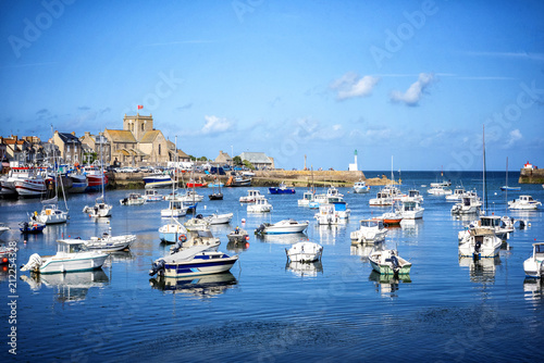 Barfleur: Fishing boats in the harbour of Barfleur in Normandy, France photo