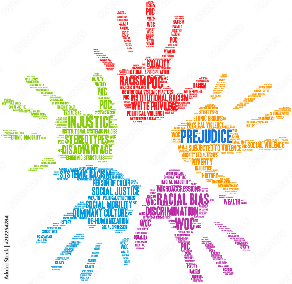 Prejudice Word Cloud on a white background. Prejudice Word Cloud on a white background.