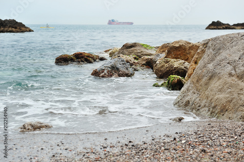 Panoramic sea view of Vietri sul Mare, the first town on the Amalfi Coast, with the Gulf of Salerno, province of Salerno, Campania, southern Italy photo