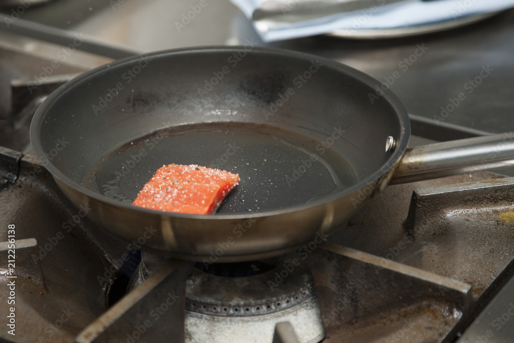 Fillet of salmon roasted in a frying pan Fillet of salmon roasted in a frying pan