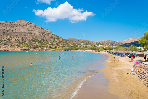 Fototapeta Naklejka Na Ścianę i Meble -  Galissas beach at Syros greek island, Cyclades, Greece