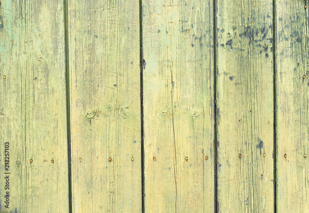 Naklejka premium Old yellow green paint wood texture